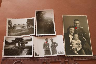 fünf alte Fotos eines SS Mannes mit EK I